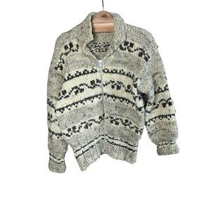 Vintage Authentic Cowichan Unisex Full Zip Cardigan Sweater